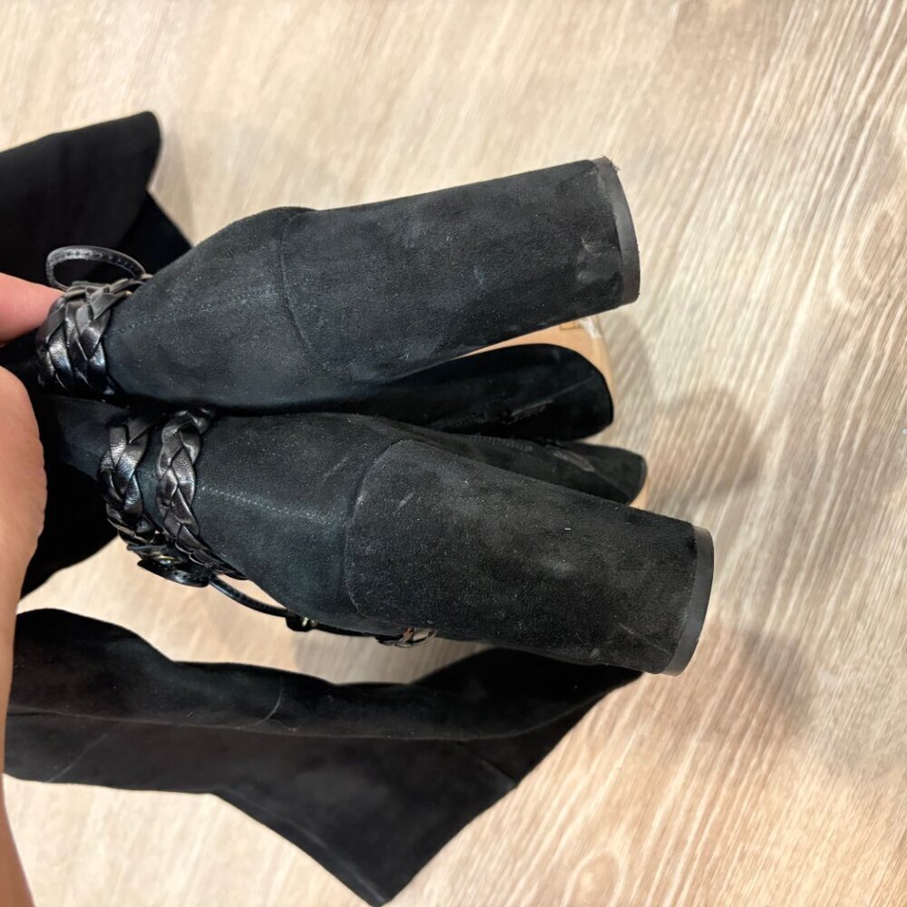 Louise et Cie Black Suede High Knee - Boots sz US 7.5 - Picture 8 of 11